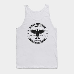 Flight of Freedom: Celebrating 4th of July with Patriotic Eagle Black Design Tank Top